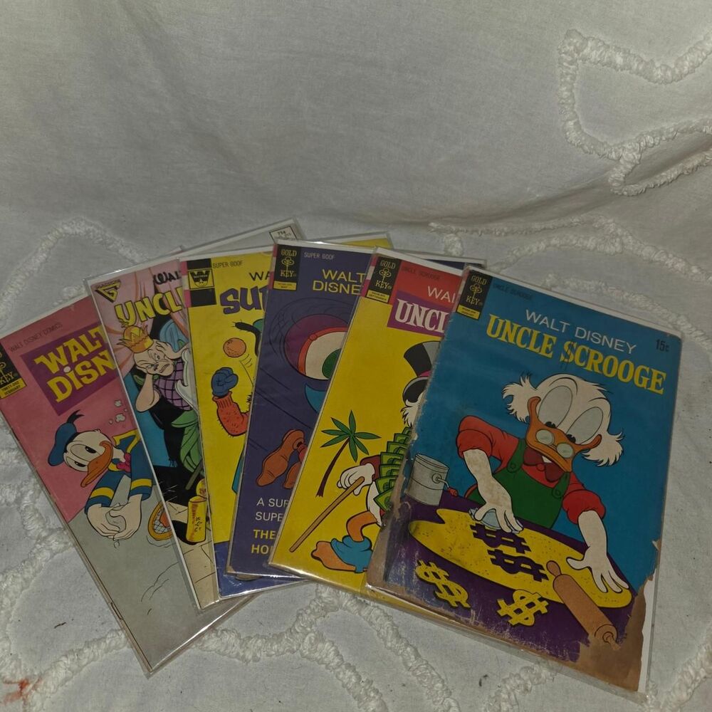 60s/70s/80s Disney Comic Lot Scrooge, Super Goof, Donald Duck retro pop culture